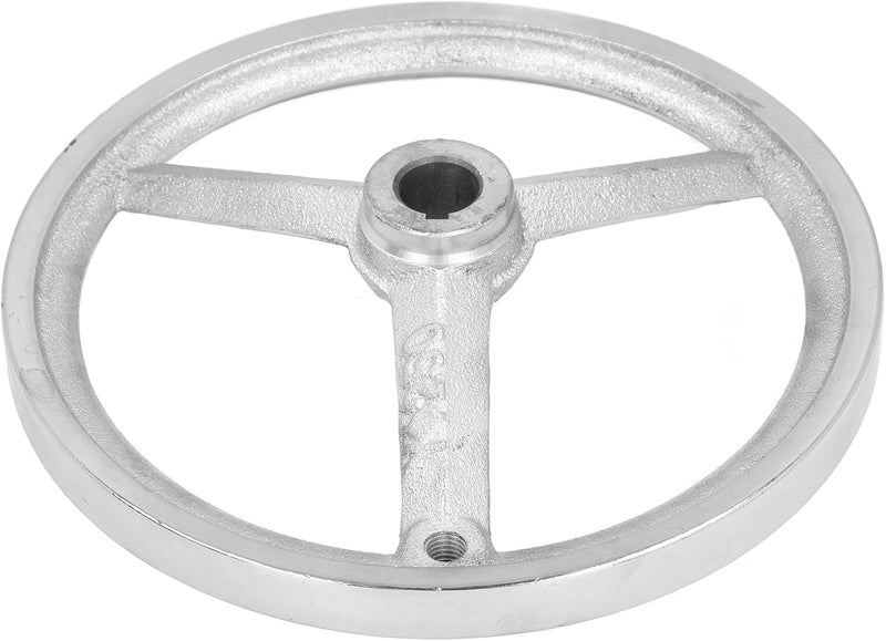Hyuduo 250mm/9.8in Rotary Hand wheel Chrome Plated Design 3 Spoke Round Metal Hand Wheel with Revolving Handle for Lathe Milling Grinding Machine - Image 5